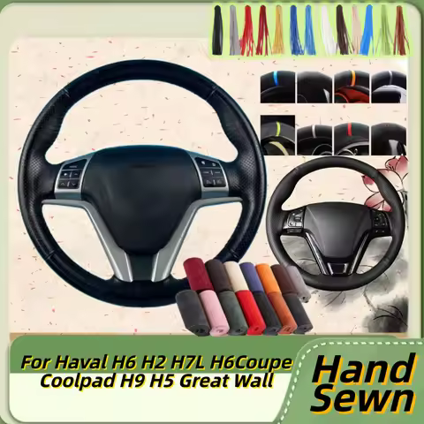 Hand-Sewn Microfiber Leather Car Steering Wheel Cover For Haval H6 H2 H7L H6Coupe Coolpad H9 H5 Grea