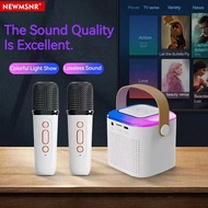 New Mic Karaoke Machine For Adults And Kid Subwoofer Portable Bluetooth Speaker System With 1-2 Wireless Microphone Music Player