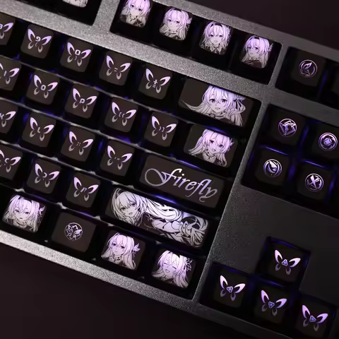 104 Keys/Set Firefly Honkai: Star Rail Backlit Keycaps PC Coating for Logitech G512 Razer BlackWidow