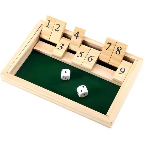 1-9 Number Lock Box Wooden Game Children's & Family Math Board Game Classic Bar Dice Game Portable T