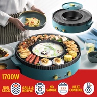 Arjoie  [ 2 IN 1 ] Multifunction Electric Hot Pot & BBQ Cooking Grill Cooker [ 1700W ]