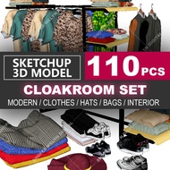 SketchUp | 3D Model 3D Model Cloakroom Set 110 for home interior design | Exclusive Material Library