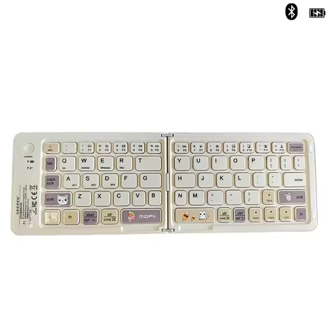 Mofii Bluetooth5.0 Wireless Folding Keyboard 67 Keys Cute Style Rechargeable Wireless Foldable Keybo