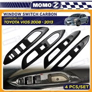 Car Toyota Vios 2008 - 2014 carbon fiber window switch panel frame garnish accessories