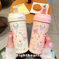 LIGHTHEARTED Flask Tumbler, Butterfly 550ML Water Cup, Kawaii with Tea Strainer Stainless Steel Vacu