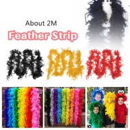 2M Feather Boa Strip Fluffy Feather On Ribbon Craft Costume Fancy Dress DIY Wedding Party Decoration
