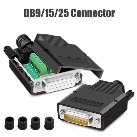 DB9 DB15 DB25 Connector 9 15 25-pin Male Female Solder-free Breakout Connector COM RS232 Serial Port