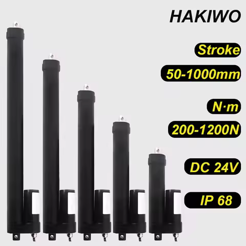 HAKIWO 24V Linear Actuator IP68 Waterproof 1200N 150mm 200mm 600mm 900mm 1000mm Stroke Solar Tracker