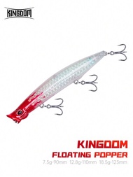 Kingdom釣魚餌&amp;誘餌popper Wobbler釣魚餌90mm 7.5g 110mm 12.8g 123mm 18.5g頂部水面鉛筆釣魚餌,漂浮式jerkbait鱸魚釣魚餌