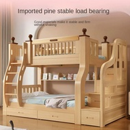 Sg Stock Double Decker Bed Frame Double Bed Loft Bed Wooden Bunk Bed Bunk Bed Bunk Bed Multi-Functional Height-Adjustable Bed Multi-functional Kids Bed Frame With Storage