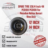 SPARE TYRE 12&14 Inch 4H PCD100 PCD100 For Perodua Kelisa Kenari Viva Axia