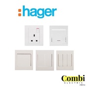 Hager Muse Switch / Socket / 20AX DP / 16AX 1G / 2G / 3G / 4G / TV / Astro/ Tel / Cat5e / Cat6e Outlet