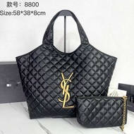 Icare Genuine Leather Rhombus Tote Bag High-End Feeling Classy One-Shoulder Large-Capac