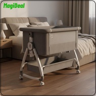 MagiDeal Multifunctional Co-Sleeper Crib Foldable Bedside Sleeper 3 in 1 Portable Baby Crib Space-Sa