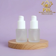 20ml Frosted Glass Flat Shoulder Treatment Pump Bottle 20ml Serum Bottle/ 20ml Refill Glass Bottle/