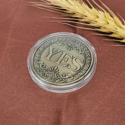 Bronze Yes or No Commemorative Coin Souvenir Non-currency Coins Game Novelty YES NO Letter Challenge
