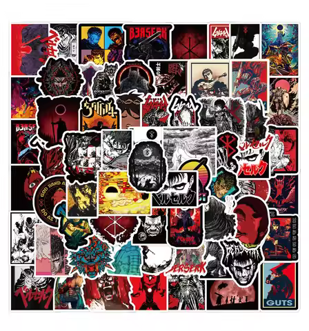 100PCS Comics Berserk Stickers Guts Griffith Aesthetic Berserk Decals for Laptop Phone Scrapbook Lug