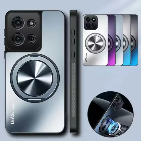 Metal Magnetic Ring Holder Case For MOTO G57 G67 Power G06 G86 G56 G66Y/66J Edge70 60 S Pro Fusion S