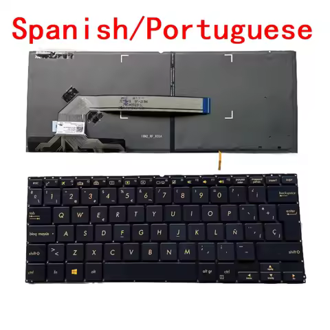 New Spanish Portuguese Laptop Backlit Keyboard For ASUS ZenBook Flip S UX370 UX370U UX370UA U370 Q32