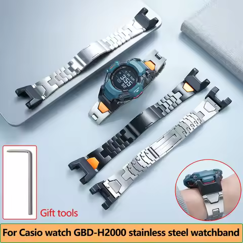 GBD-H2000 waterproof metal strap bracelet for Casio smart sports watch 3515 GBD-H2000 series modifie