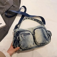 Halloween LEFTSIDE DENIM Small Shoulder Bag Lady Handbag & Wallet 2024 Y2K Fashion Women Luxury Bag