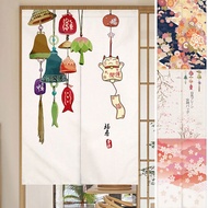 Japanese Style Door Curtain Japanese Style Half Curtain Short Curtain Fabric Kitchen Partition Curtain Bedroom Bathroom Hanging Curtain