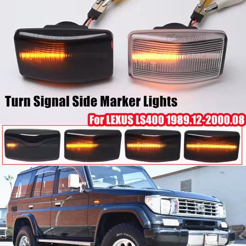 2Pcs LED Side Fender Dynamic Turn Signal Light Marker For Toyota Corolla Wangon Land Crusier FJ80 HD
