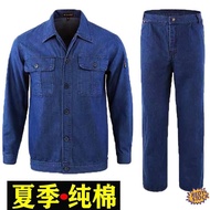 ✨Ready Stock✨ Pakaian kerja kimpalan Safety Work Jacket Thin denim overalls, men's pure cotton, brea