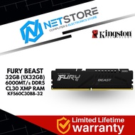 KINGSTON FURY BEAST 32GB (1X32GB) 6000MT/s DDR5 CL30 XMP RAM - KF560C30BB-32