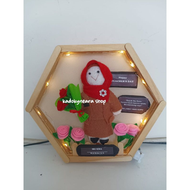 ready hexa flower in frame edisi hari guru free box