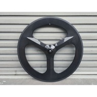 FIXIE Carbon Trispoke Wheels | Fixed Gear Carbon Fibre Front Tri Spoke Wheelset Glossy