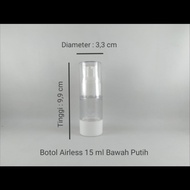 Botol Airless 15ml / Airless Bottle 15ml Akrilik AS dengan cap
