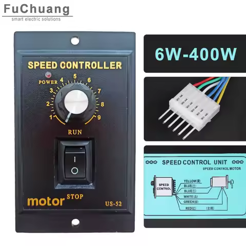 US-52 AC Motor Speed Pinpoint Regulator Controller 6W/10W/15W/25W/40W/60W/90W/120W/140W/150W/160W/18