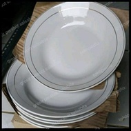 1 Lusin Piring Makan Keramik Putih Lismas 9 Dim Sunbird Kualitas