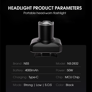 NSS Zoomable Headlight Super Bright 50W High Power Headlamp LED Rechargeable Waterproof orashare fla