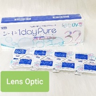 Kính áp tròng SEED Nhật Bản dùng 1 ngày không màu lens SEED 1day Pure trong suốt có độ cận- Lens Opt