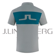 European Size J. Lindeberg mens golf sports summer short-sleeved T-shirt breathable polo shirt GT3