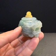 瀚玉珠寶 天然緬甸玉 三彩翡翠 龍頭鼻煙壺