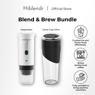 Hiblendr Blend & Brew Bundle: (Juice Cup Ultra 3.0 + Heypresso) Portable Blender Espresso Coffee Mac