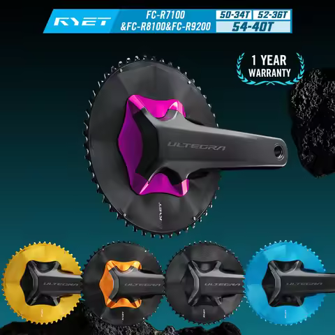 RYET Aero Road Bike Chainring 50-34T 52-36T 54-40T for Shimano 12Speed 2x Groupsets FC R9200 R8100 R