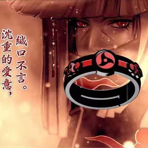 Naruto Itachi Uchiha Akatsuki Mangekyō Sharingan ring anime two-dimensional men and women open ring 