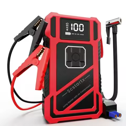 3000A Peak Car Jump Starter with 150PSI Air Compressor Smart Jump Cable LED Flashlight USB Charger 1