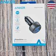 Anker® PowerDrive 2 Elite 24W 4.8A Car Charger with 2 USB Ports Power IQ Technology Model. A2220 แอง