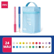 Bút Sơn Acrylic Marker Chống Nước Deli -Kèm túi vải -24/36/48/60 Màu Vẽ Trên Mọi Chất Liệu Tô Màu DI