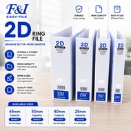 EAST FILE 2D Ring File White (25mm 40mm 50mm 65mm 80mm) / Fail Cincin Putih Pejabat Borong