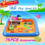 【Malaysia Shipping】1kg Kinetic Play Sand Kits with 76pcs Tools Set Space Magic Activities Sands for 