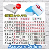 4 Players 3 Players Mahjong Set Lami Rummy Mahjong Mat Full Set Pink Colour Traditional Chinese Tile