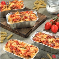 Aluminum Tray 4618-P + Lid, 10 pcs / 7.5 x 10.5 x 3.5 cm 170 ML