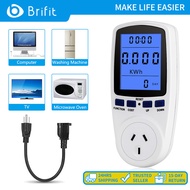 Brifit Electricity Usage Monitor Plug Power Meter Energy Watt Voltage Amps Meter with Digital LCD Di