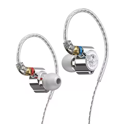 TRN TA1 Knowles BA DD Drive In Ear Earphone HIFI Earphone Metal Earphone Earbud With MMCX Silver-pla